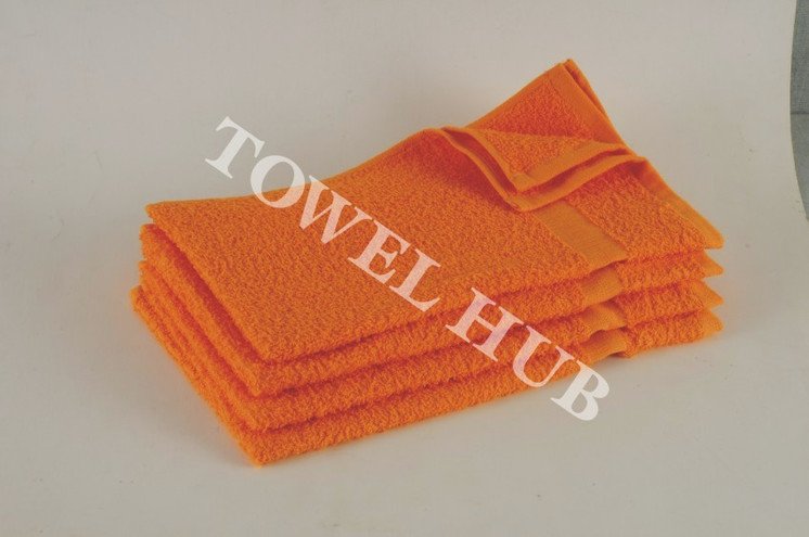 Orange tanning salon towel